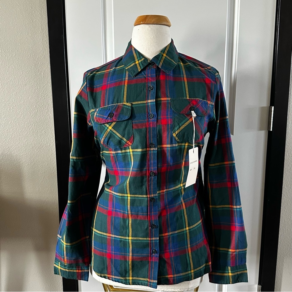 Emma Jeans USA Green Plaid Button-Up Shirt| NWT|